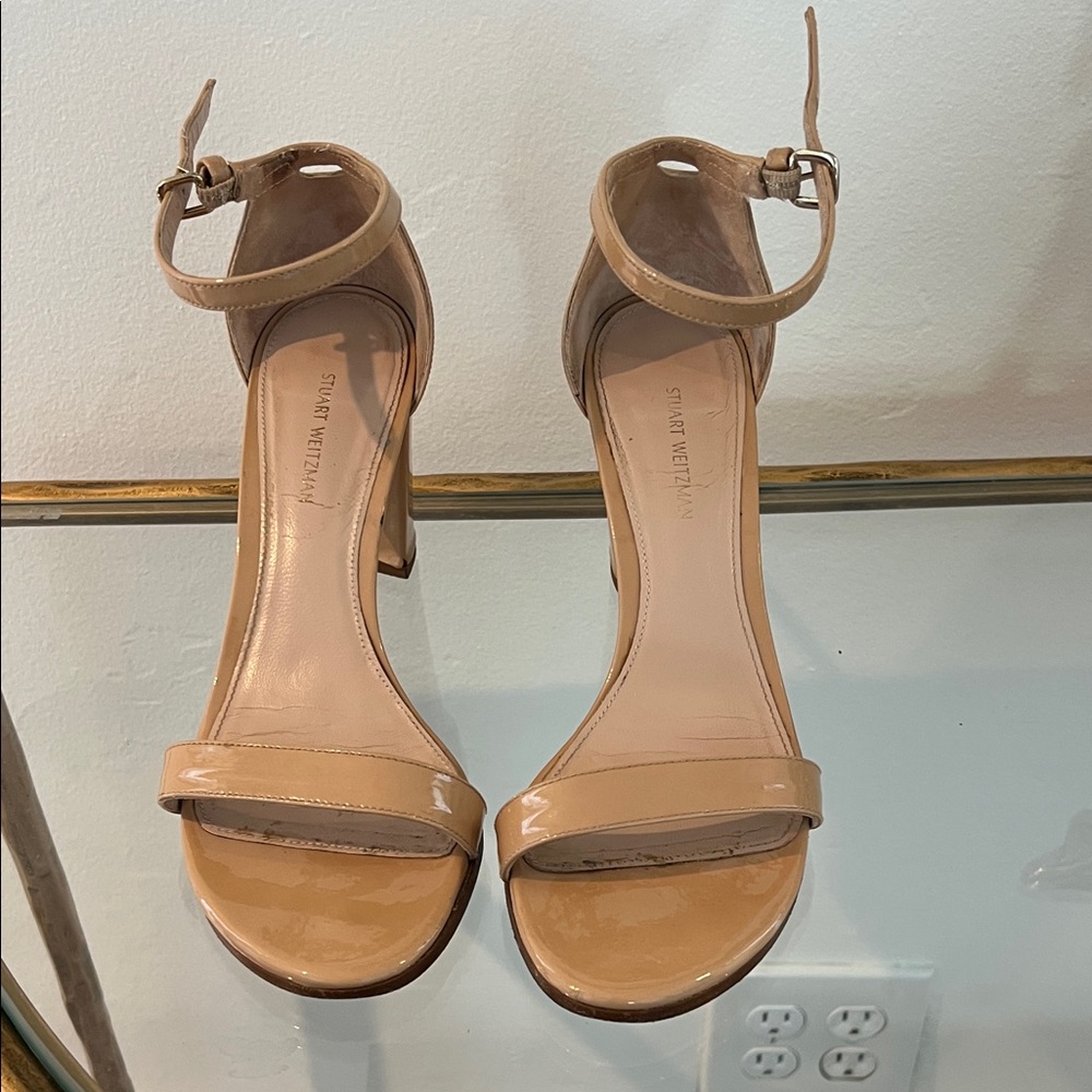 Stuart Weitzman Nude Ankle Strap Heels